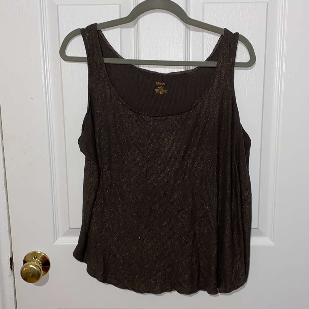 Jennifer Lopez Green Shimmer Tank Top Plus Size 1X Summer
